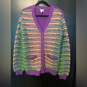 LOGO by Lori Goldstein oversized cardigan sweater